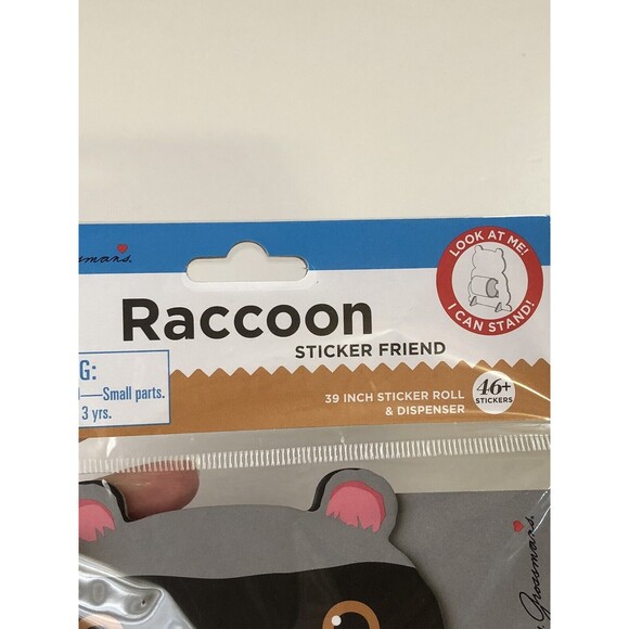 Mrs. Grossman's Raccoon Sticker Friend sticker roll & dispenser New - Picture 8 of 9